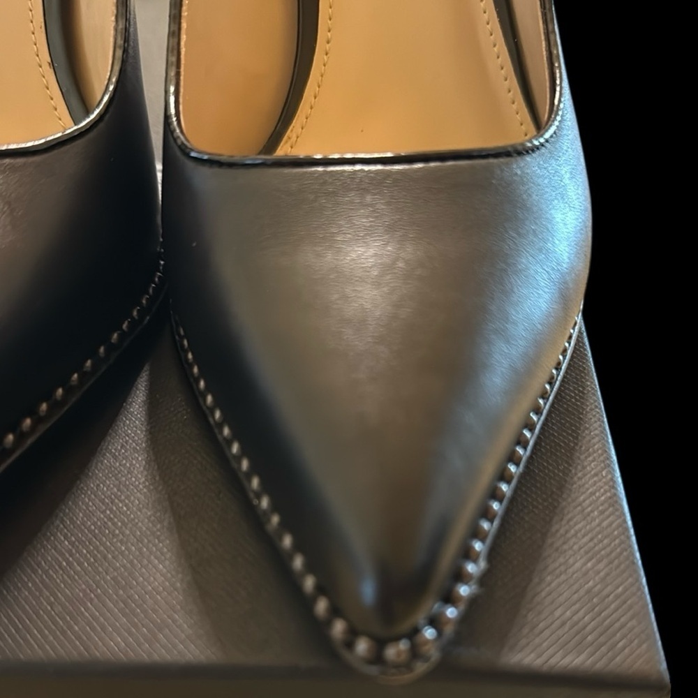 Coach Vonna Matte Box/Calf Black/Black Heels with Elegant Detailing. - Picture 3 of 8